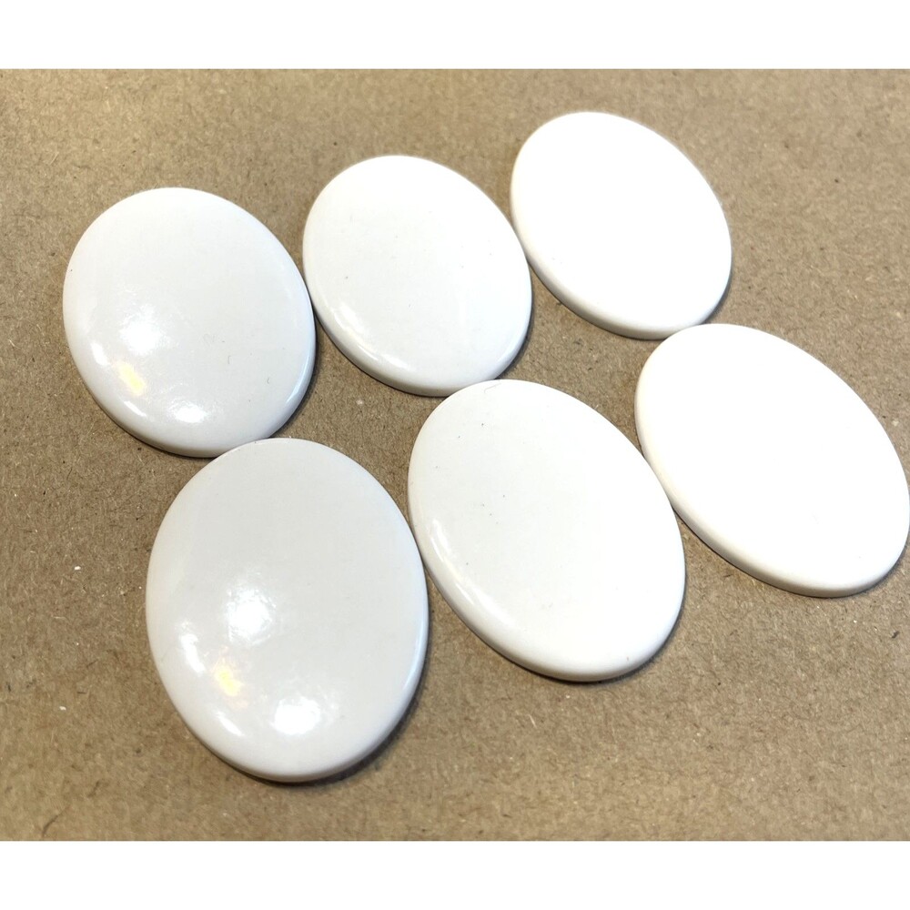 Blank Cameo 30x40mm 6pcs White Oval Cabochon Vintage Jewelry Supplies Plastic